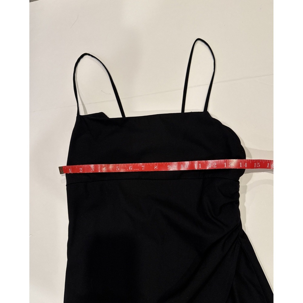 ZARA Mini Black Dress Spaghetti Straps, Small, RN#77302, Semi Open Back Side Zip - Picture 3 of 10